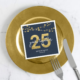 BlåElegant Ljus 25:e Bröllop-årsdagen Party Pappersservett