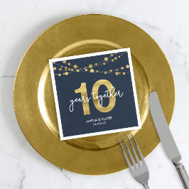 BlåEleganten Ljus 10:e Bröllop-årsdagen Party Pappersservett