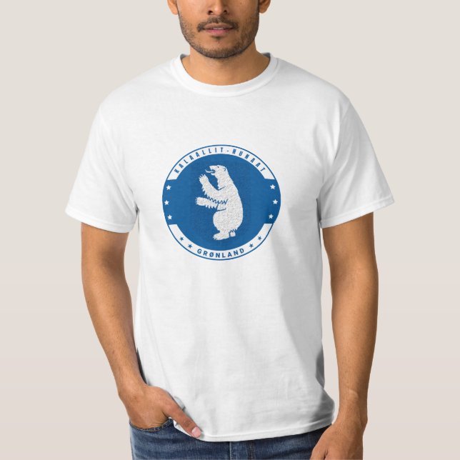 Blåemblem Jackande av grönländska Armens Polar Bjö T Shirt (Framsida)