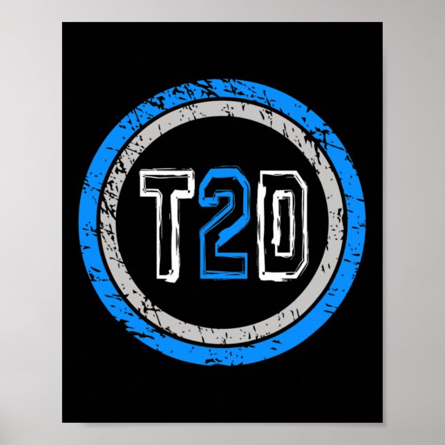 Blåemblem typ 2 Medvetenhet om diabetes T2D Poster (Framsidan)