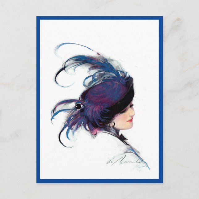 Blåfågel dam vykort (Framsida)