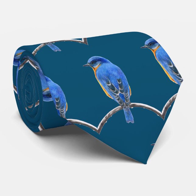 Blåfågel halsduk slips (Rullad)