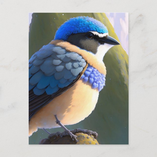 Blåfågel i baby, Postcross Vykort (Framsida)