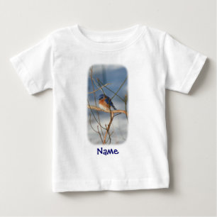 Blåfågel Monogram Ditt Namn Personlig Tee Shirt