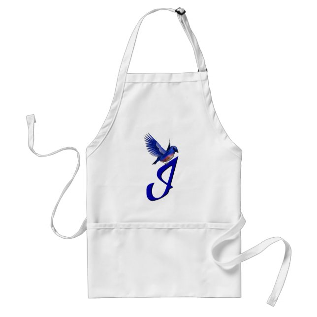 Blåfågel Monogram Första I Elegant Förkläde (Framsidan)