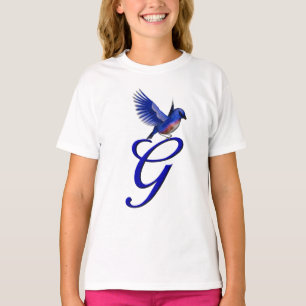 Blåfågel Monogram Initial G Elegant T Shirt