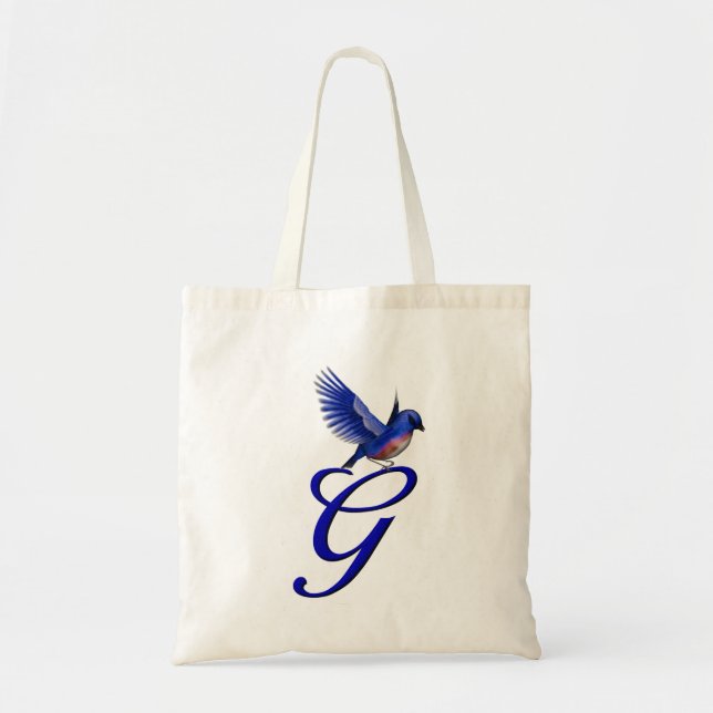 Blåfågel Monogram initial G Elegant Tygkasse (Framsidan)
