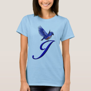 Blåfågel Monogram initial J Elegant Tee Shirt