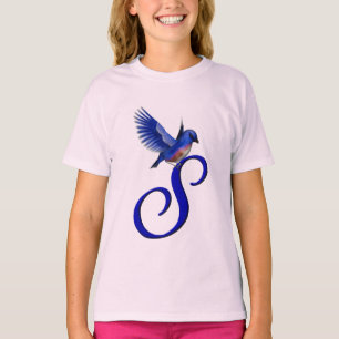 Blåfågel Monogram initial S Elegant T Shirt