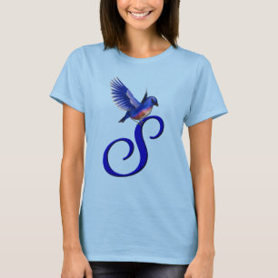 Blåfågel Monogram Initial S Elegant Tee