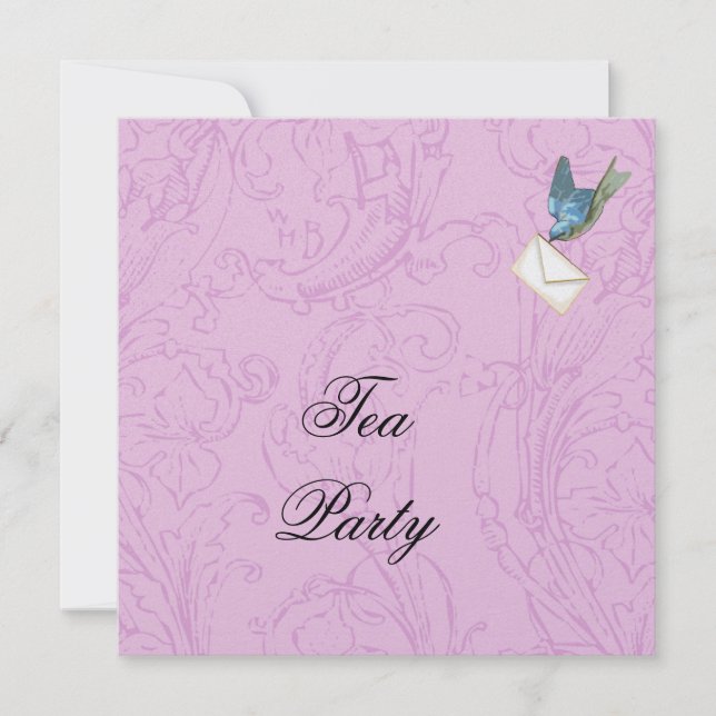 Blåfågel- och Damaskinbjudan Inbjudningar (Framsida)