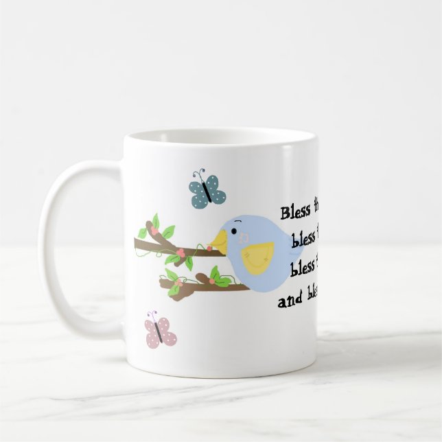 Blåfågel och fjärilar kaffemugg (Vänster)
