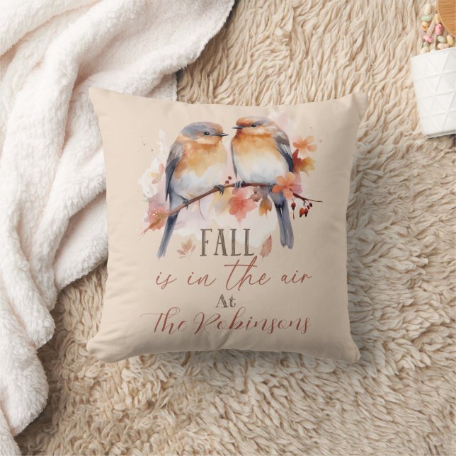 Blåfågel och hösthöns-familjen Namn Dekorativ kudd Kudde (Filt)