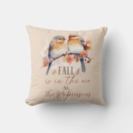 Blåfågel och hösthöns-familjen Namn Dekorativ kudd Kudde