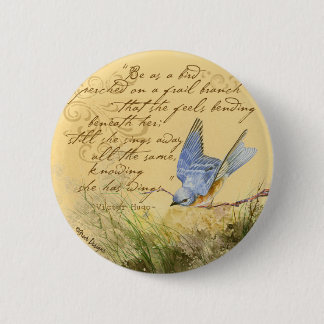 Blåfågel på Gren och Victor Hugo-citatet Knapp