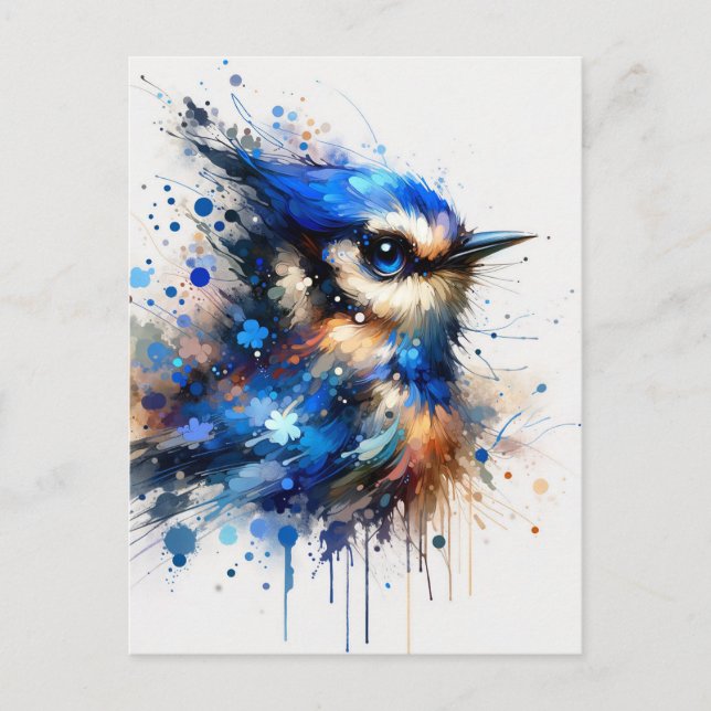 Blåfågel, vykort för postkorsning (Framsida)