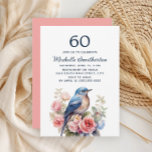 Blåfågelblommor 60:e födelsedagen Rosa Inbjudningar<br><div class="desc">Elegant blå fågel och rosa vattenfärgblommor 60 födelsedagsfest inbjudan. Kontakta mig om du behöver hjälp med dina anpassningar eller om du vill be om ytterligare matchning eller samordning av Zazzle-produkter för firande.</div>