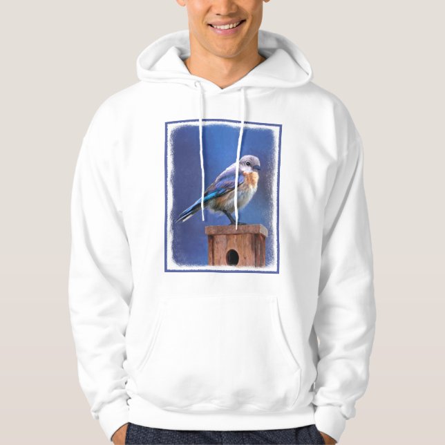 Blåfågelfärg (hondjur) - Originalbild av fåglar Hoodie (Framsida)