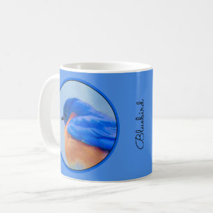 Blåfågelfärg - originalbild av fåglar kaffemugg