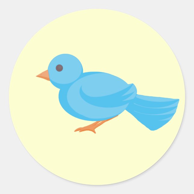 Blåfågelfästare/kuvertsälar Runt Klistermärke (Framsida)