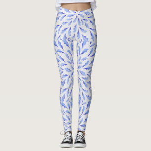 Blåfågelfjädrar från färg leggings