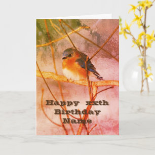 Blåfågelkonst - Personlig - födelsekort Kort