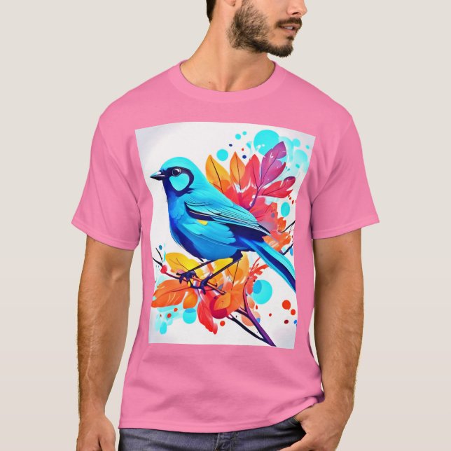 Blåfågelkonst T Shirt (Framsida)