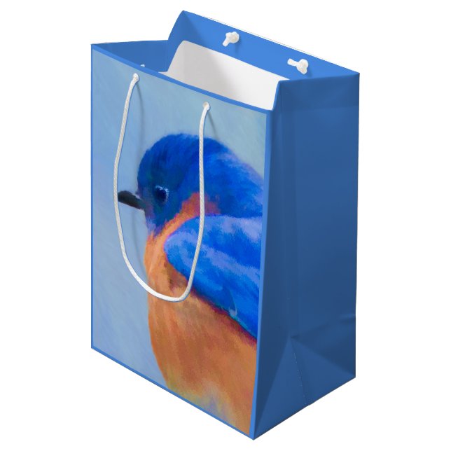 Blåfågelmålning - originalbild av fåglar (Framsidan Vinklad)