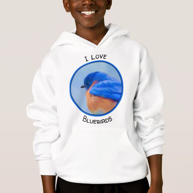Blåfågelmålning - originalbild av fåglar t shirt (Framsida)