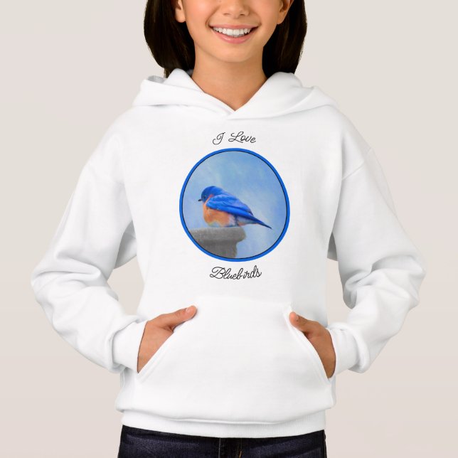 Blåfågelmålning - originalbild av fåglar t shirt (Framsida)