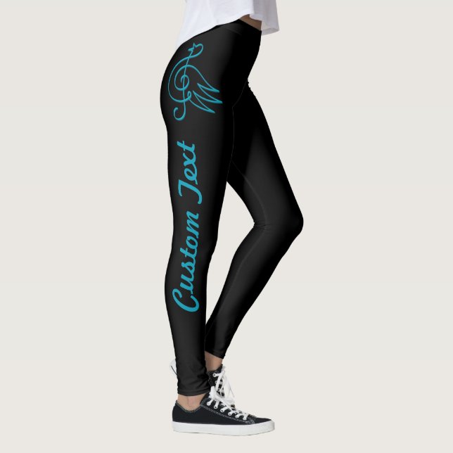 Blåfågelmusiknoter Leggings (Höger)