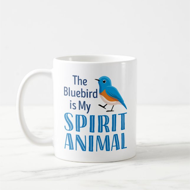 Blåfågeln är min andliga fågel kaffemugg (Vänster)