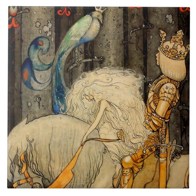 “Blåfågeln” av John Bauer Kakelplatta (Framsidan)
