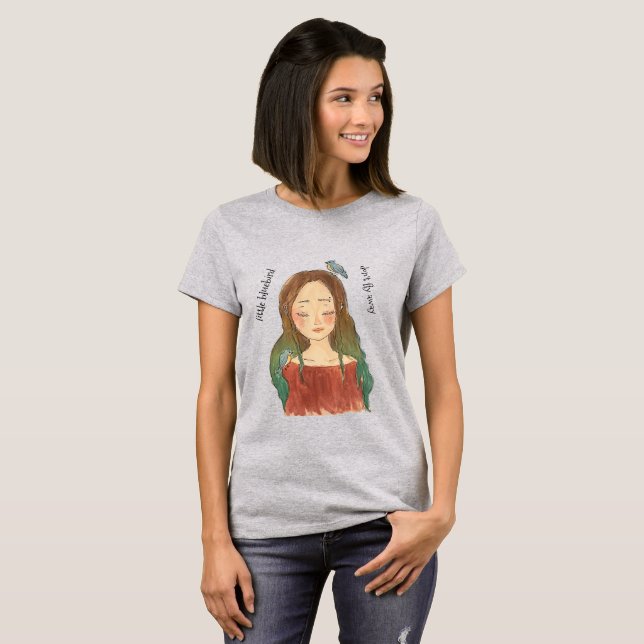 Blåfågels Flickan Flyger Inte Iväg T Shirt (Hel framsida)
