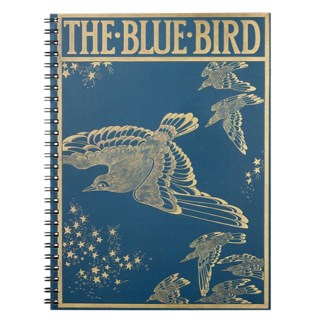 Blåfågeltäcket vintage bok anteckningsbok (Framsidan)