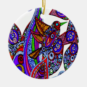 Blåfåglar av Paradise White Ornament