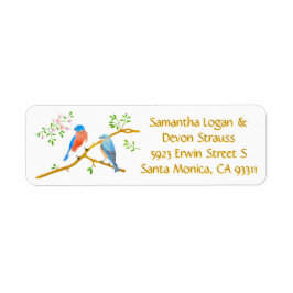 Blåfåglar Bröllop Returadressetiketter Returadress Etikett