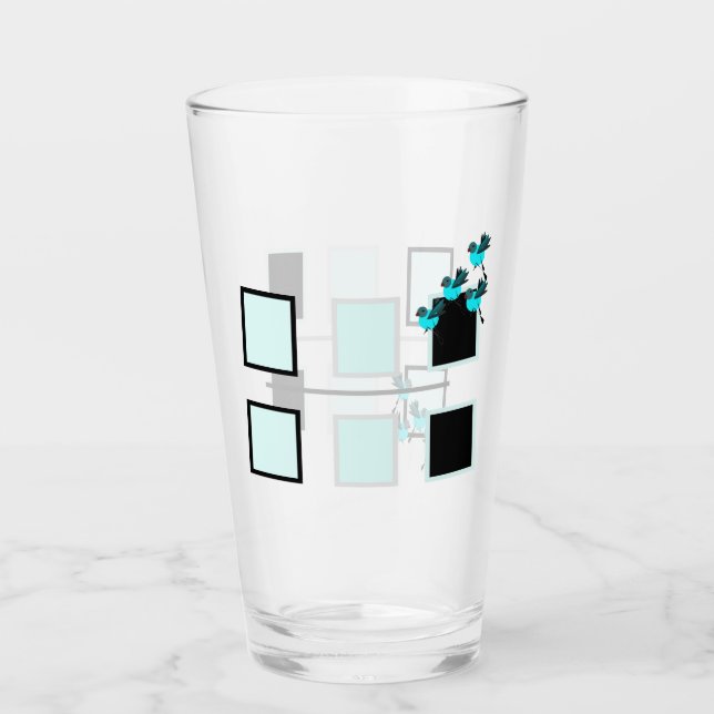 Blåfåglar i dagsljus glaskopp (Framsida)