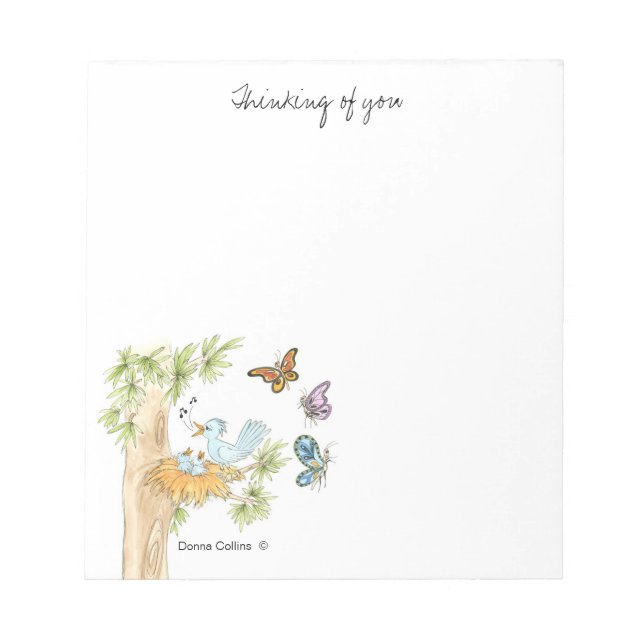 Blåfåglar i en Träd-anteckningsblock Anteckningsblock (Framsida)