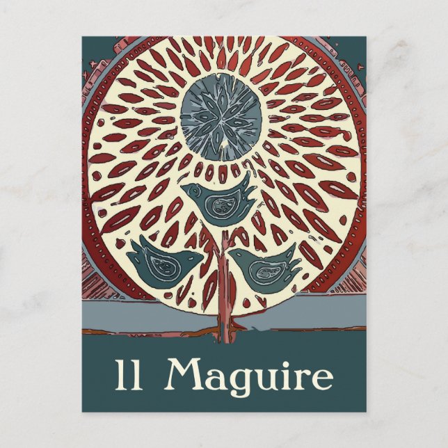 Blåfåglar i Träd Abstrakt 11 Maguire Vykort (Framsida)