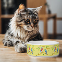 Blåfåglar Katt eller Hund Skål Gul