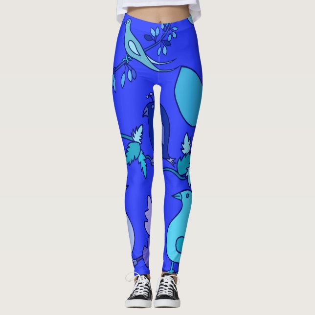 Blåfåglar Leggings (Framsida)