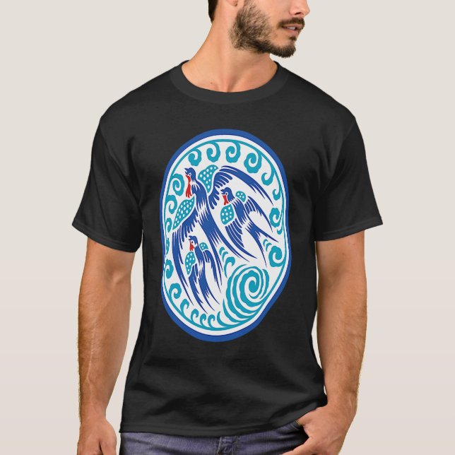 Blåfåglar under flygning t shirt (Framsida)