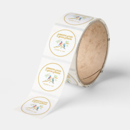 Blåfåglars Bröllop Runt Klistermärke