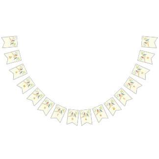 Blåfåglars Bröllopsfana Fält Vimplar