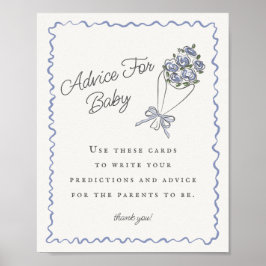 Blåfärdigt marknadsråd för färsk Blommigt för Baby Poster