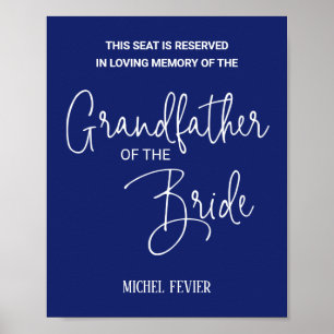 Blåfarfar till Bride Memorial Bröllop Poster