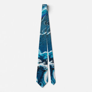 Blåfärgad Abstrakt Art Tie Slips