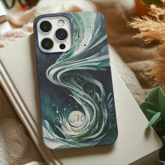 Blåfärgad Abstrakt Art Vatten Swirl Watercolor Can (Skapare uppladdad)