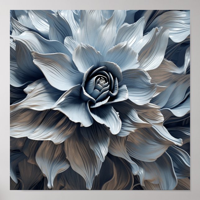 Blåfärgad abstrakt av grått poster (Framsidan)